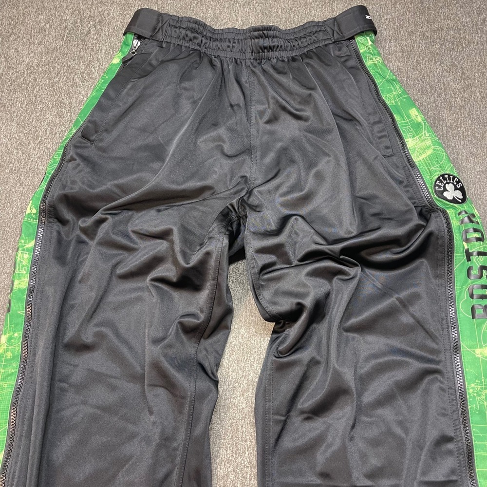 Zipway NBA Boston Celtics Mens XL Breakaway Track‎ Pants Black Green Full Zip